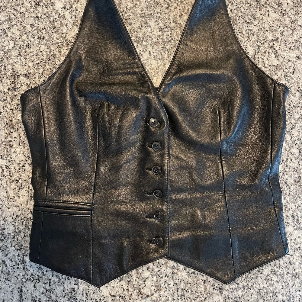 Leather Halter Vest